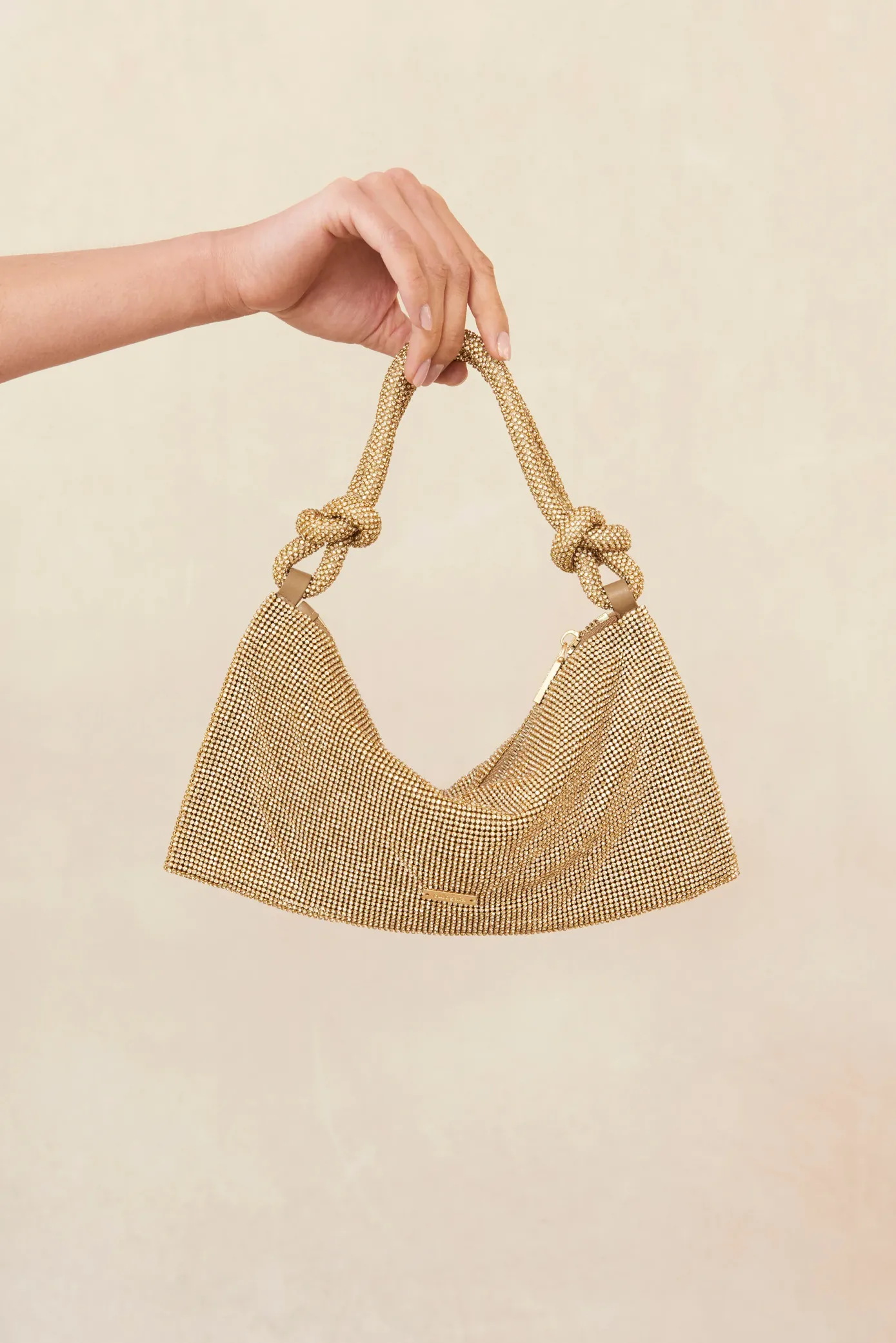 Cult Gaia Shoulder Bags|Mini Bags>HERA NANO RHINESTONE SHOULDER BAG - Sand Dollar
