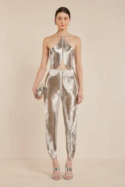 Cult Gaia Bottoms>ILLARIA PANT - Silver