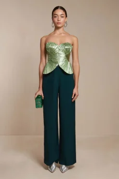 Cult Gaia Tops>JACE TOP - Spearmint Metallic
