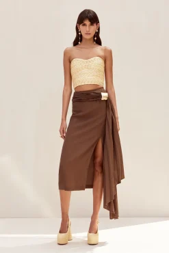 Cult Gaia Tops>JACIRA TOP - RAFFIA Natural