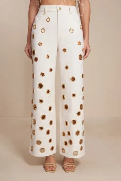 Cult Gaia Bottoms>JAIDEN PANT - Indu Ecru