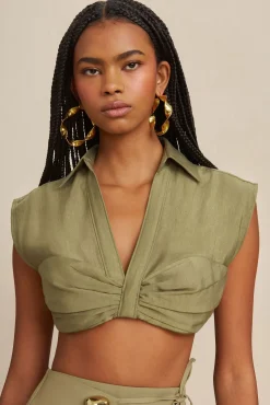 Cult Gaia Tops>JANETTE TOP - Tea