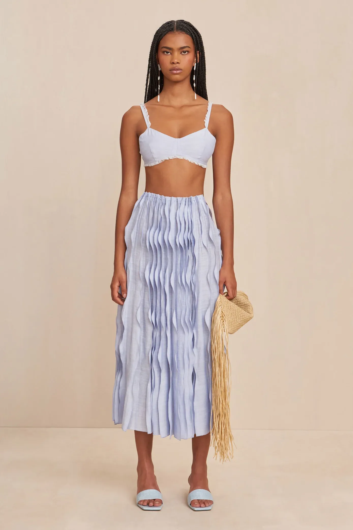 Cult Gaia Sets|Bottoms>JAYLIN SKIRT - Marine