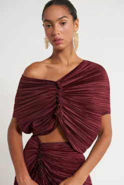 Cult Gaia Sets|Tops>JUNIPER TOP - Maroon Peak