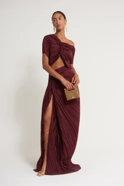 Cult Gaia Sets|Tops>JUNIPER TOP - Maroon Peak