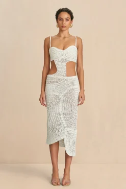 Cult Gaia Dresses>KIRA CROCHET DRESS - Off White