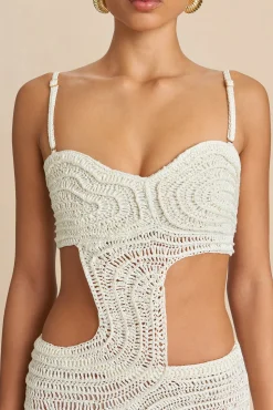 Cult Gaia Dresses>KIRA CROCHET DRESS - Off White