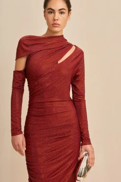 Cult Gaia Gowns>KUMASI GOWN - Burgundy