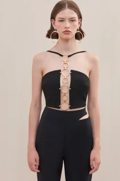 Cult Gaia Sets|Tops>MADDIE TOP - Black