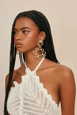 Cult Gaia Earrings|Jewelry>MORGAN EARRING - Shiny Brass