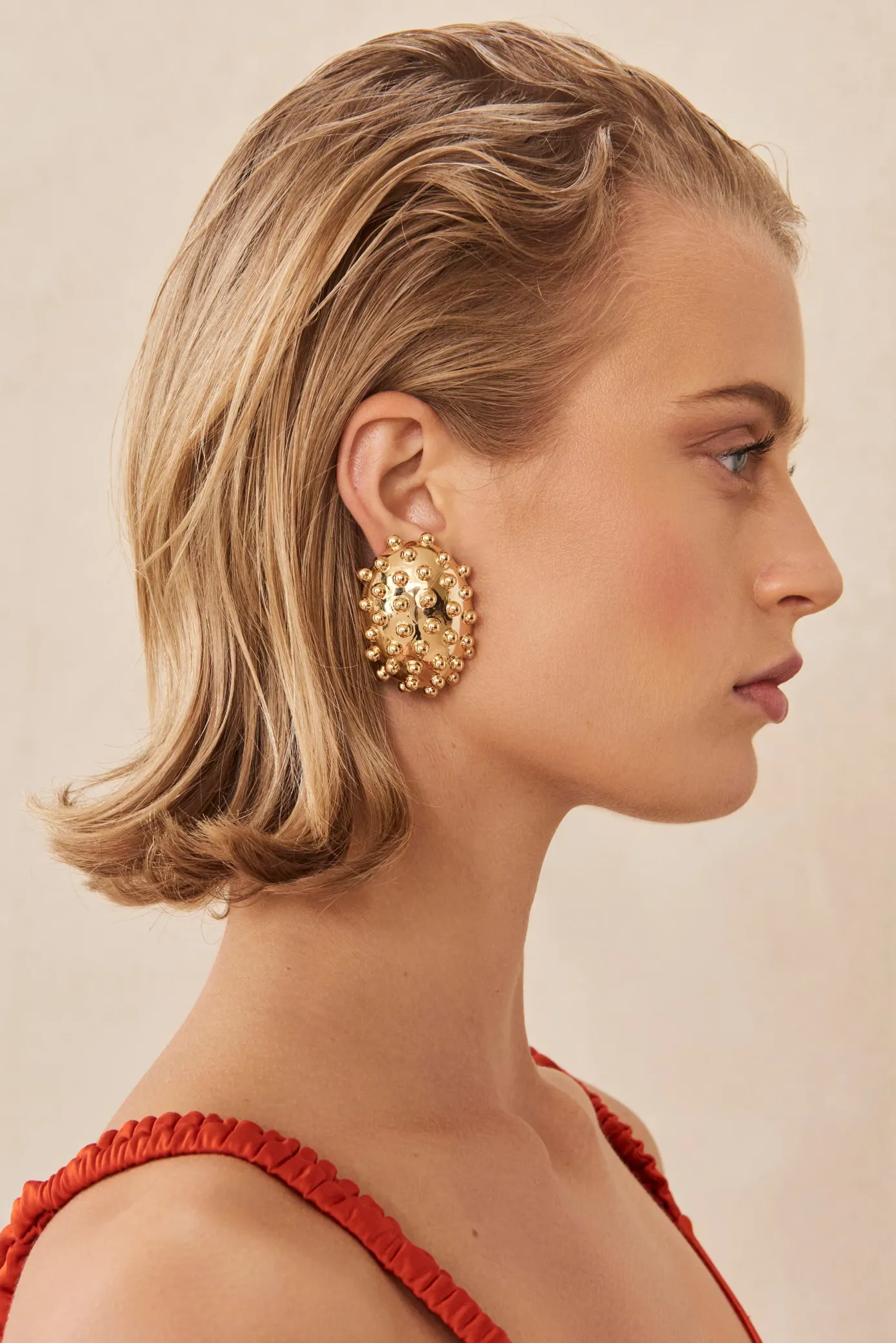 Cult Gaia Earrings|Jewelry>NAJIA EARRING - Shiny Brass