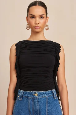Cult Gaia Tops>NAKIA TOP - Black