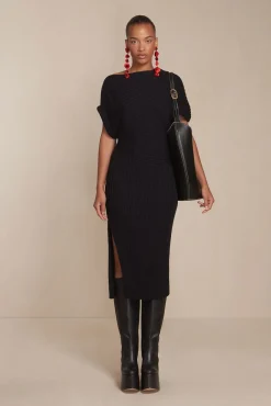Cult Gaia Knits>NAUNET KNIT DRESS - Black