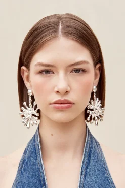 Cult Gaia Earrings|Jewelry>ODEYA EARRING - Antique Silver