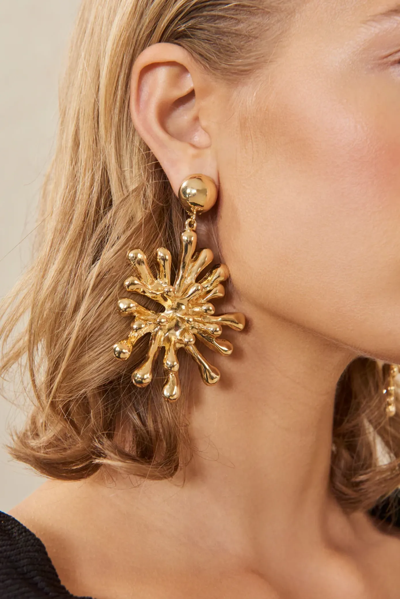 Cult Gaia Earrings|Jewelry>ODEYA EARRING - Shiny Brass