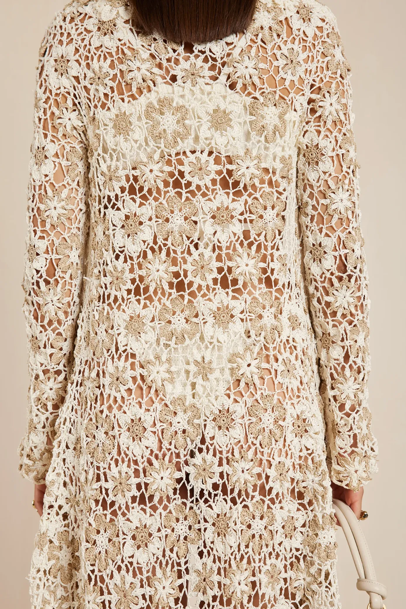 Cult Gaia Cover Ups|Knits>OLLIE CROCHET COVERUP - Off White Ecru