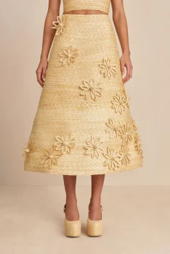 Cult Gaia Bottoms>OPHILE SKIRT - Natural