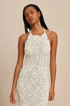 Cult Gaia Cover Ups>ORIA CROCHET DRESS - Off White