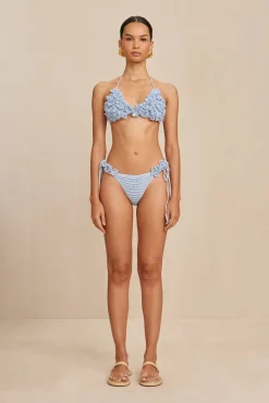 Cult Gaia Bikinis>POLA CROCHET BIKINI BOTTOM - Marine