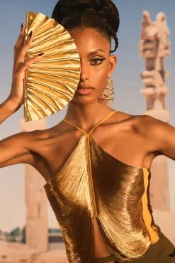 Cult Gaia Tops>QUELLA TOP - Gold