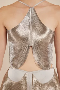 Cult Gaia Tops>QUELLA TOP - Silver