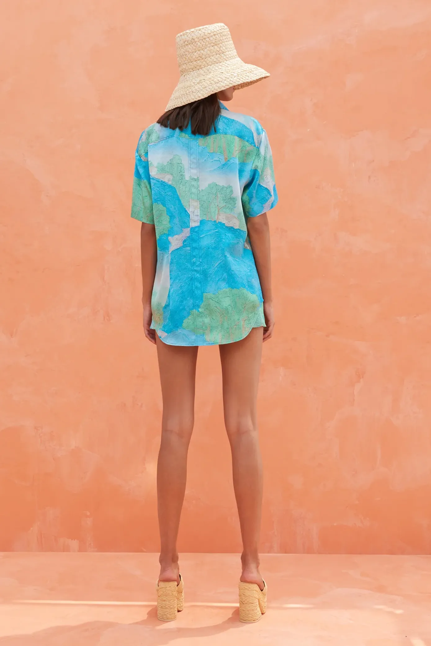 Cult Gaia Sets|Tops>RAYN TOP - Landscape Print