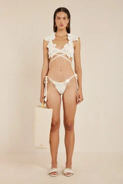 Cult Gaia Bikinis>REINA CROCHET BIKINI TOP - Off White