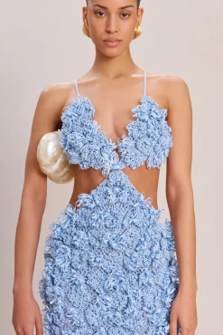 Cult Gaia Dresses>ROMANA CROCHET DRESS - Marine