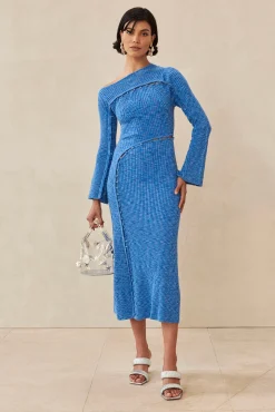 Cult Gaia Knits>ROSALIA KNIT DRESS - River Blue