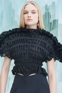 Cult Gaia Tops|Knits>ROSLYN KNIT TOP - Black