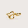 Cult Gaia Jewelry|Rings>RUE HAND CUFF - SHINY BRASS