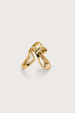 Cult Gaia Jewelry|Rings>RUE HAND CUFF - SHINY BRASS