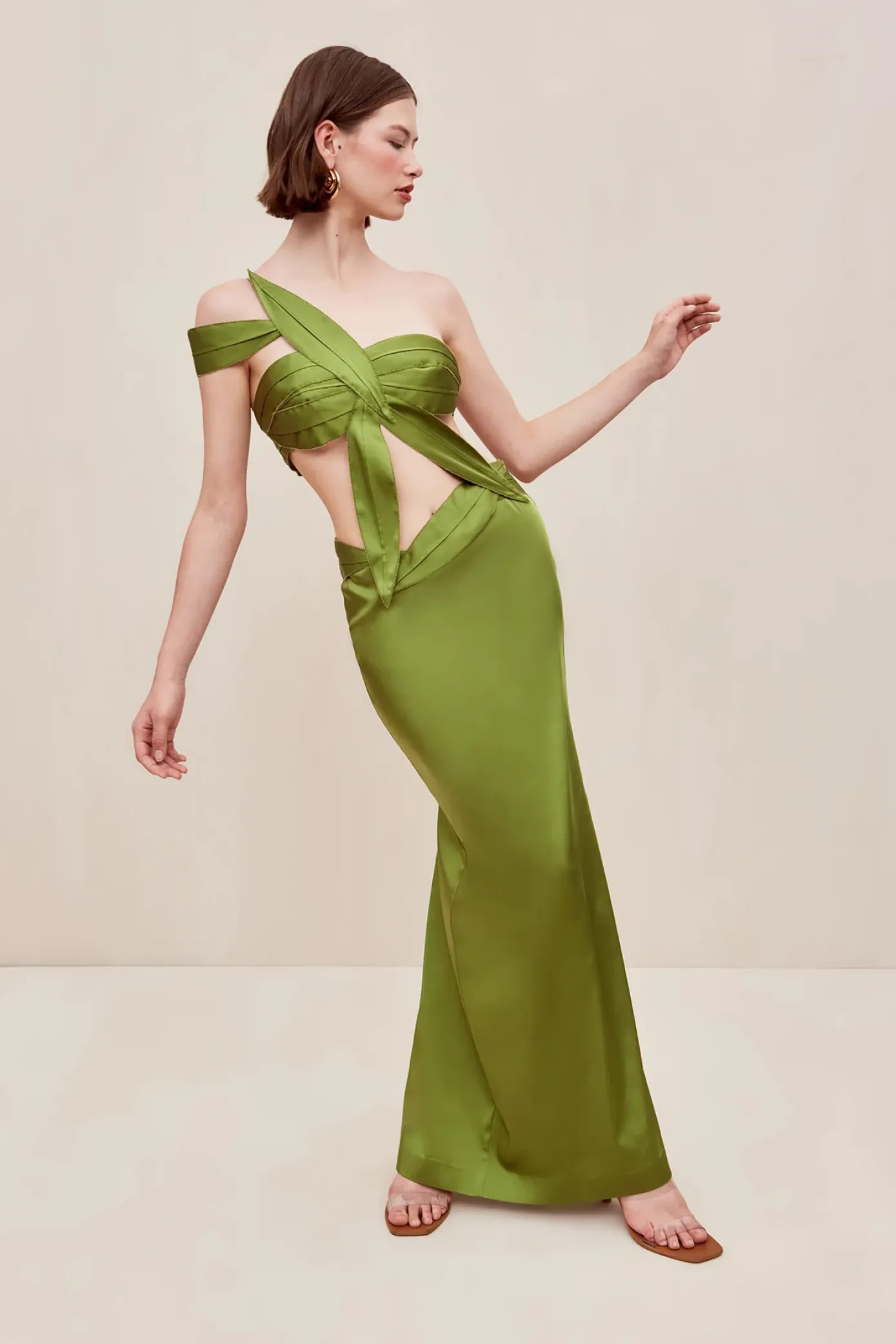 Cult Gaia Gowns|Dresses>SHARLENA GOWN - Olea