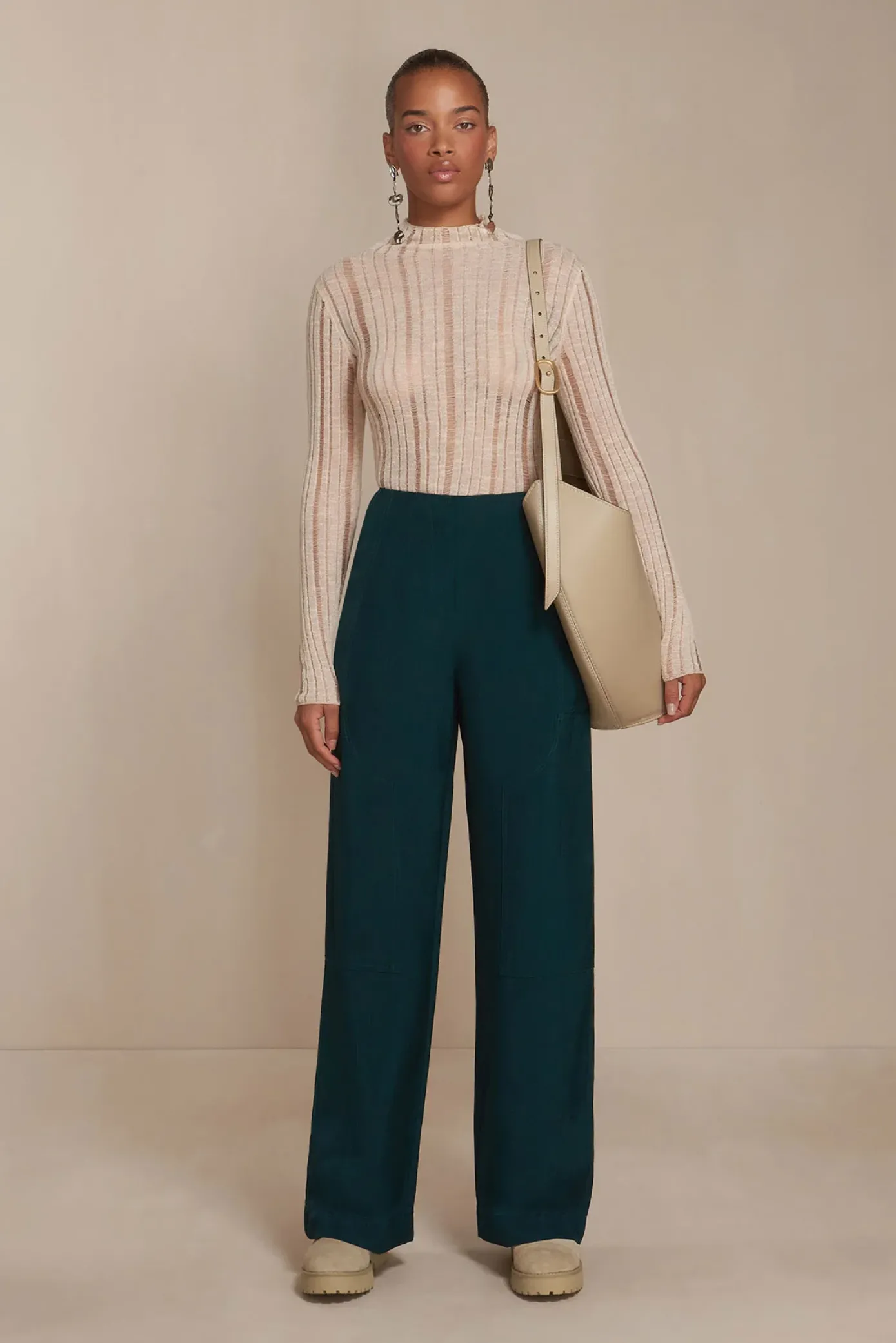 Cult Gaia Tops|Knits>SKIVY KNIT TOP - Mushroom