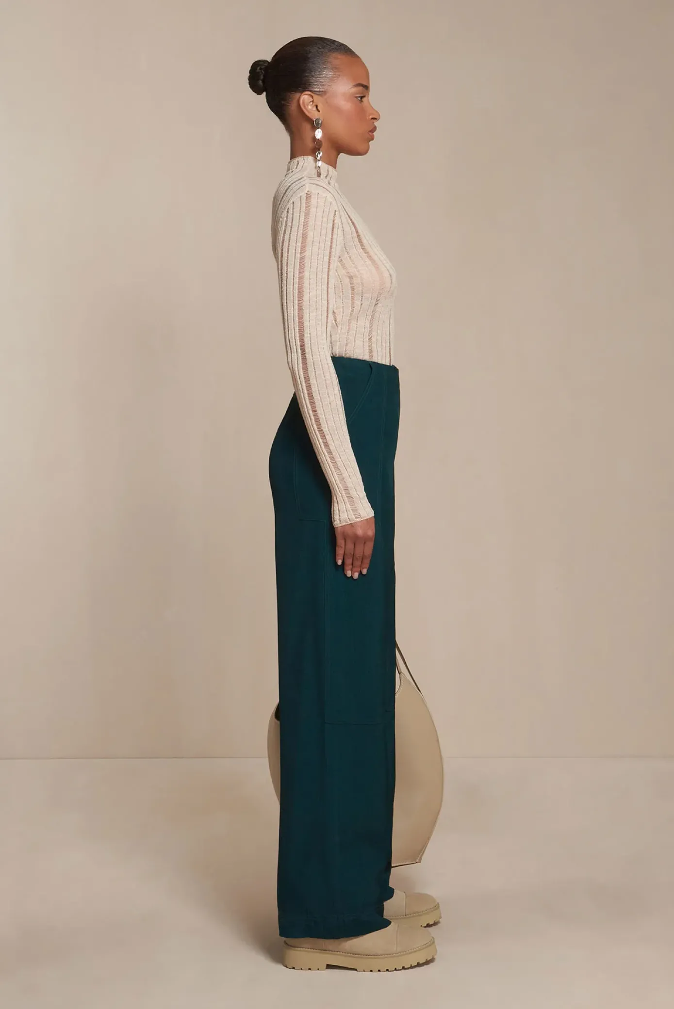 Cult Gaia Tops|Knits>SKIVY KNIT TOP - Mushroom
