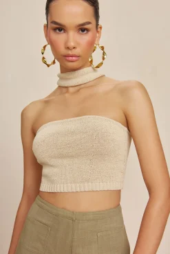 Cult Gaia Tops|Knits>SORINE KNIT TOP - Beach