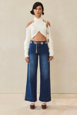 Cult Gaia Bottoms>SYDNEY PANT - Rinse Wash