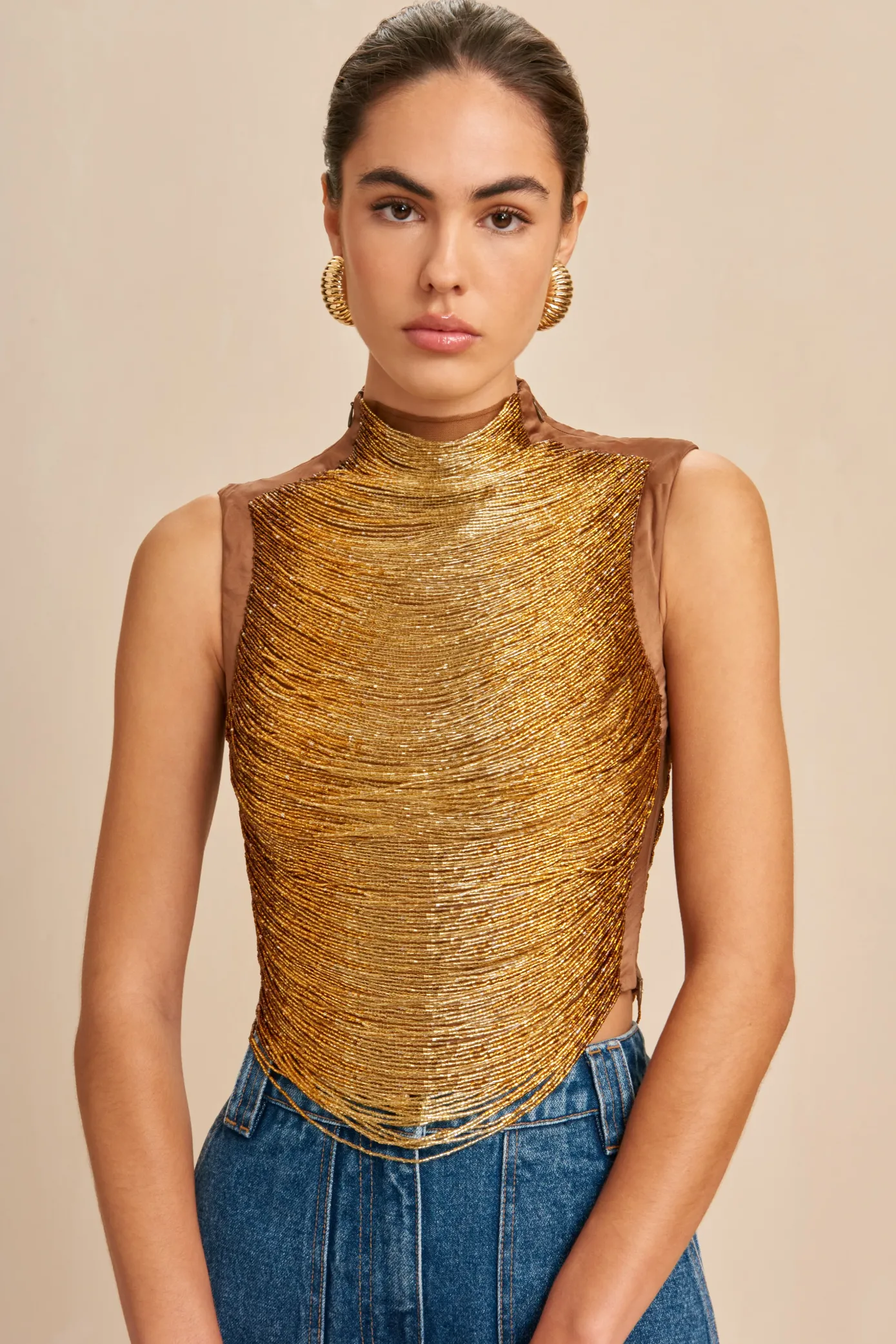 Cult Gaia Tops>TARAJI TOP - Bronze