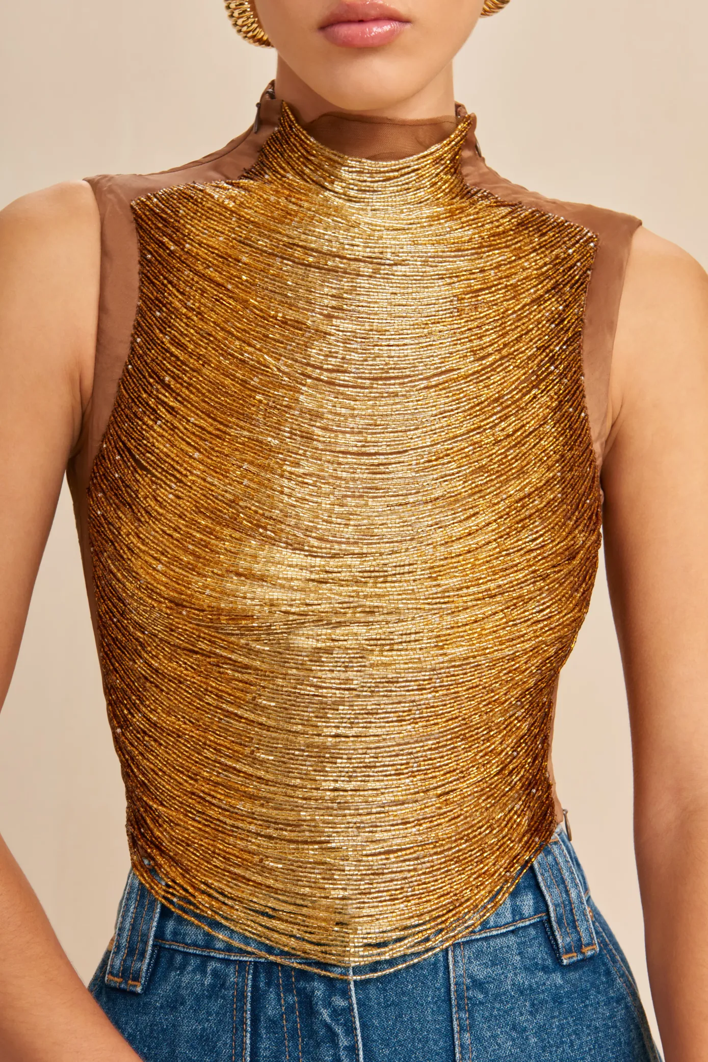 Cult Gaia Tops>TARAJI TOP - Bronze