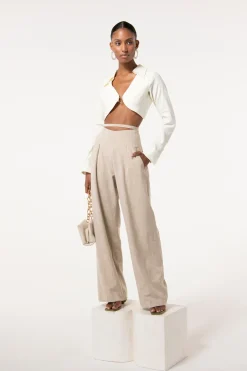 Cult Gaia Bottoms>TASHA PANT - Ecru