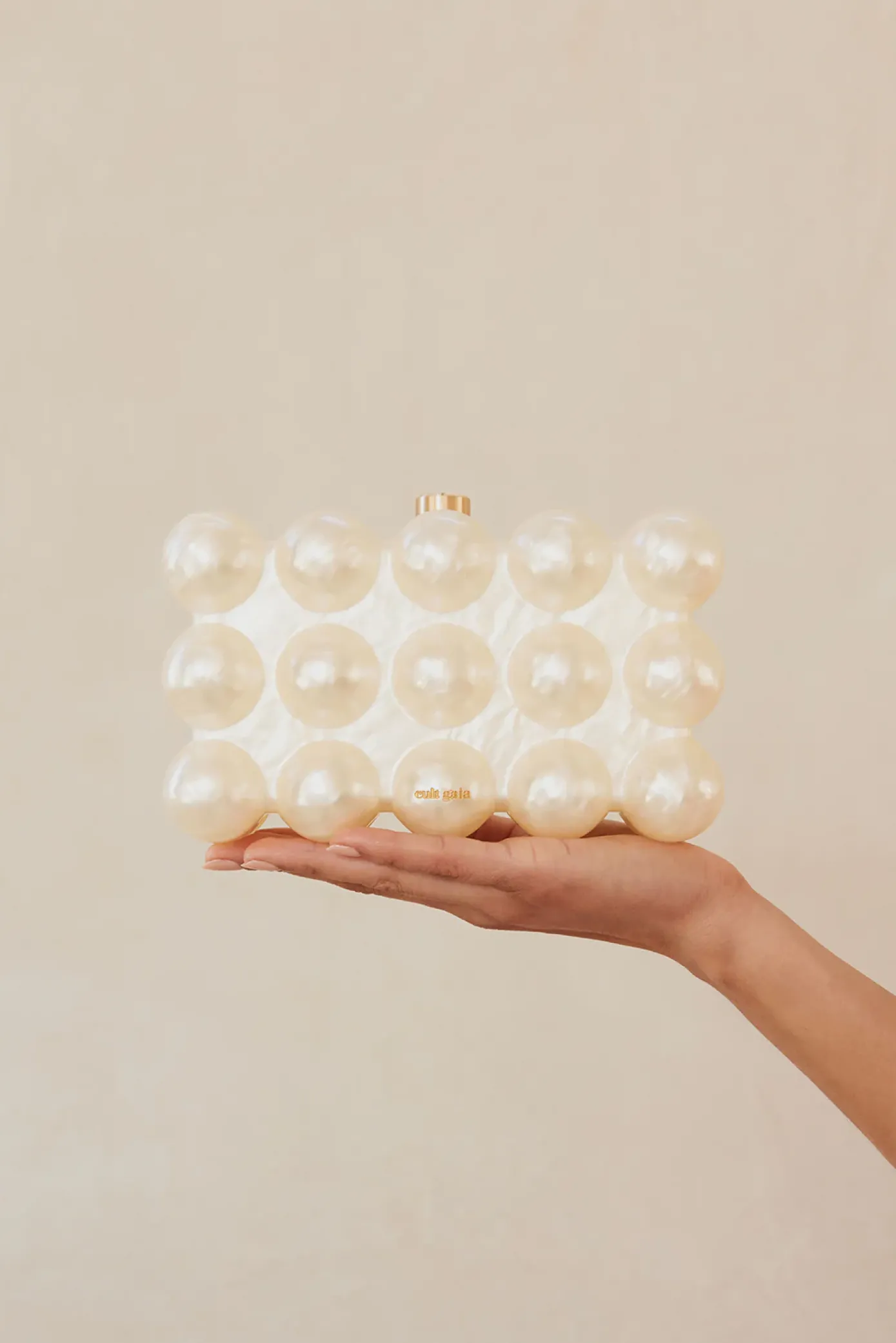 Cult Gaia Mini Bags|Clutches>THE BUBBLE CLUTCH - Ivory