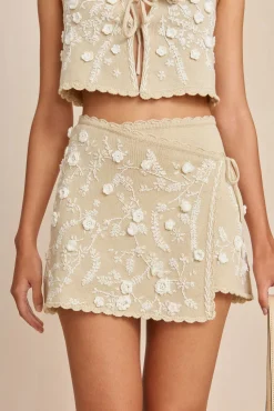 Cult Gaia Sets|Bottoms>TILDA KNIT SKIRT - COMBO Beach