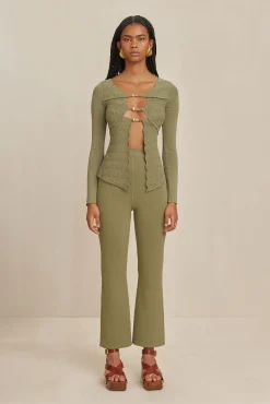 Cult Gaia Sets|Bottoms>TORINA KNIT PANT - Tea