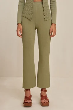 Cult Gaia Sets|Bottoms>TORINA KNIT PANT - Tea