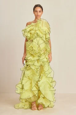 Cult Gaia Gowns>TORREY GOWN - Lemon Sorbet