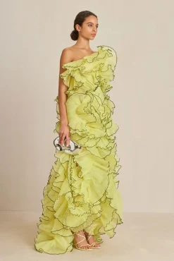 Cult Gaia Gowns>TORREY GOWN - Lemon Sorbet