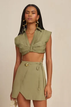 Cult Gaia Bottoms>TOV SKIRT - Tea