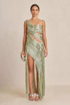 Cult Gaia Gowns|Dresses>WHITNEY GOWN - Light Honeydew
