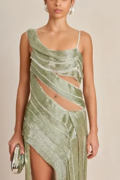 Cult Gaia Gowns|Dresses>WHITNEY GOWN - Light Honeydew