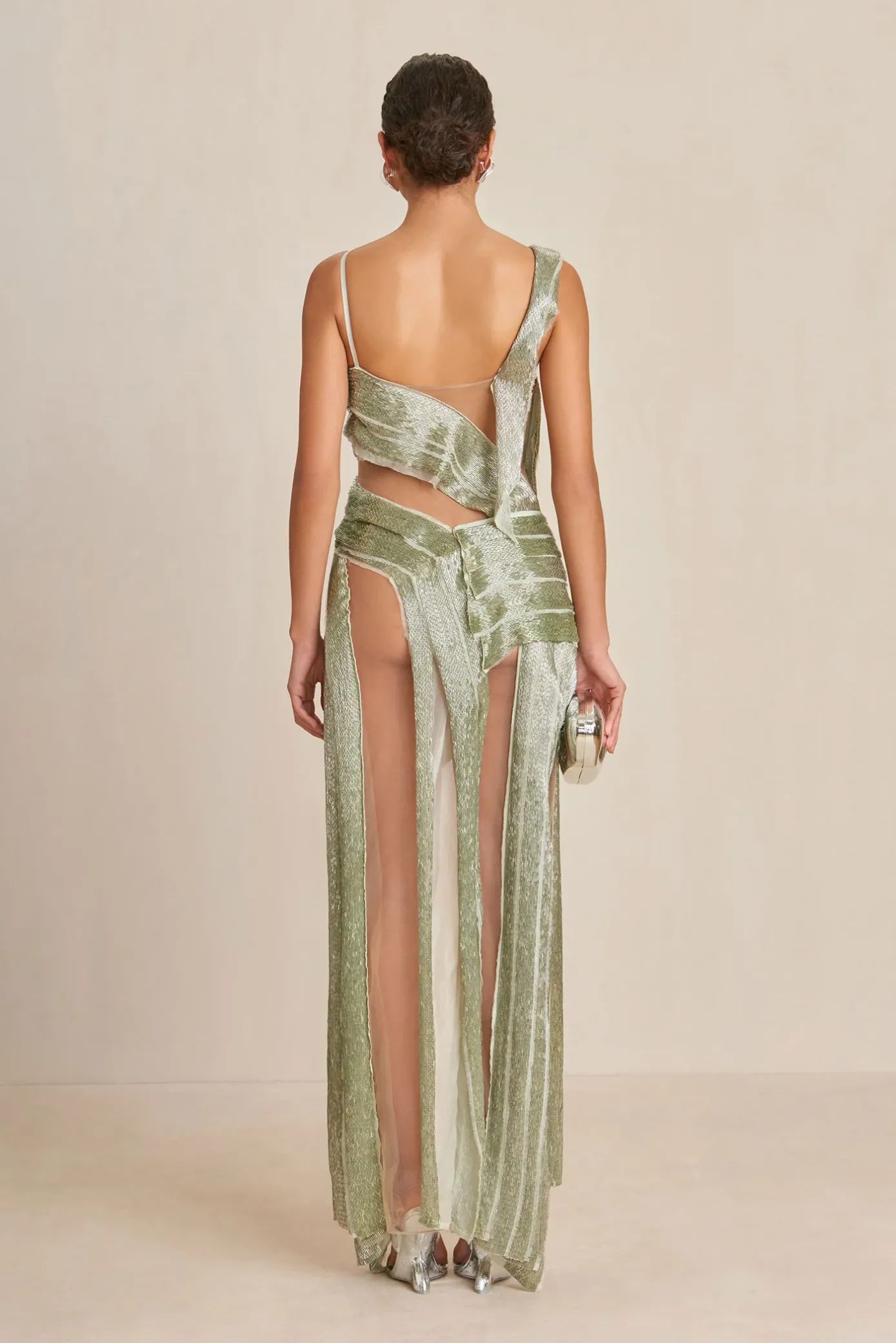 Cult Gaia Gowns|Dresses>WHITNEY GOWN - Light Honeydew
